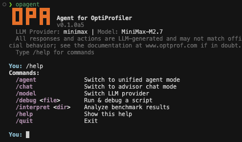 OptiProfiler Agent: An AI Assistant for DFO Benchmarking Workflows